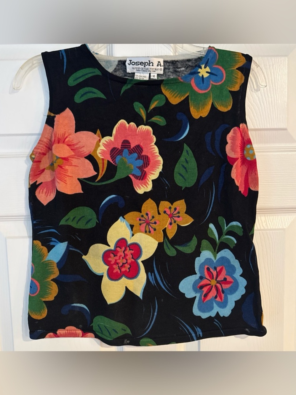 Vintage Joseph A.  Silk Blend Floral Tank Top size Medium